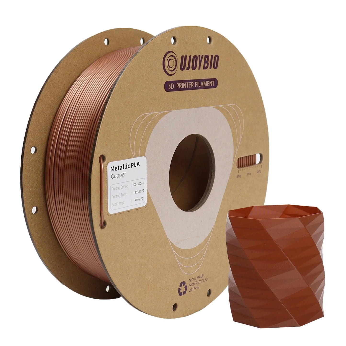 Metallic PLA Plus Filament 1.75mm 1KG Copper - UJOYBIO