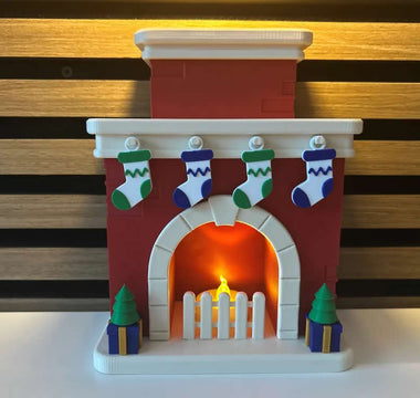 How to print a cozy Christmas fireplace with multiple colors of pla plus filament it - UJOYBIO