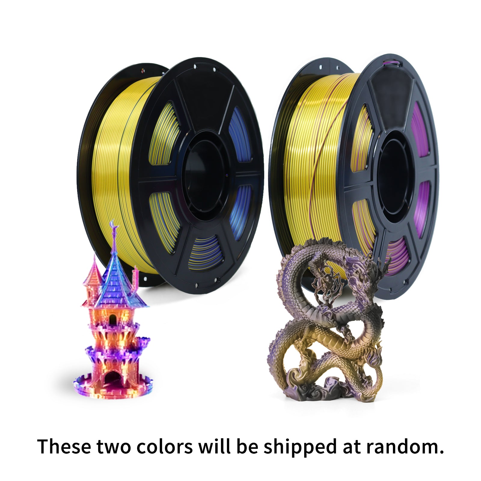 UJOYBIO Tri-Color Silk PLA  3D Printing Filament 1.75MM 1KG--Multi-Tone Silk Finish