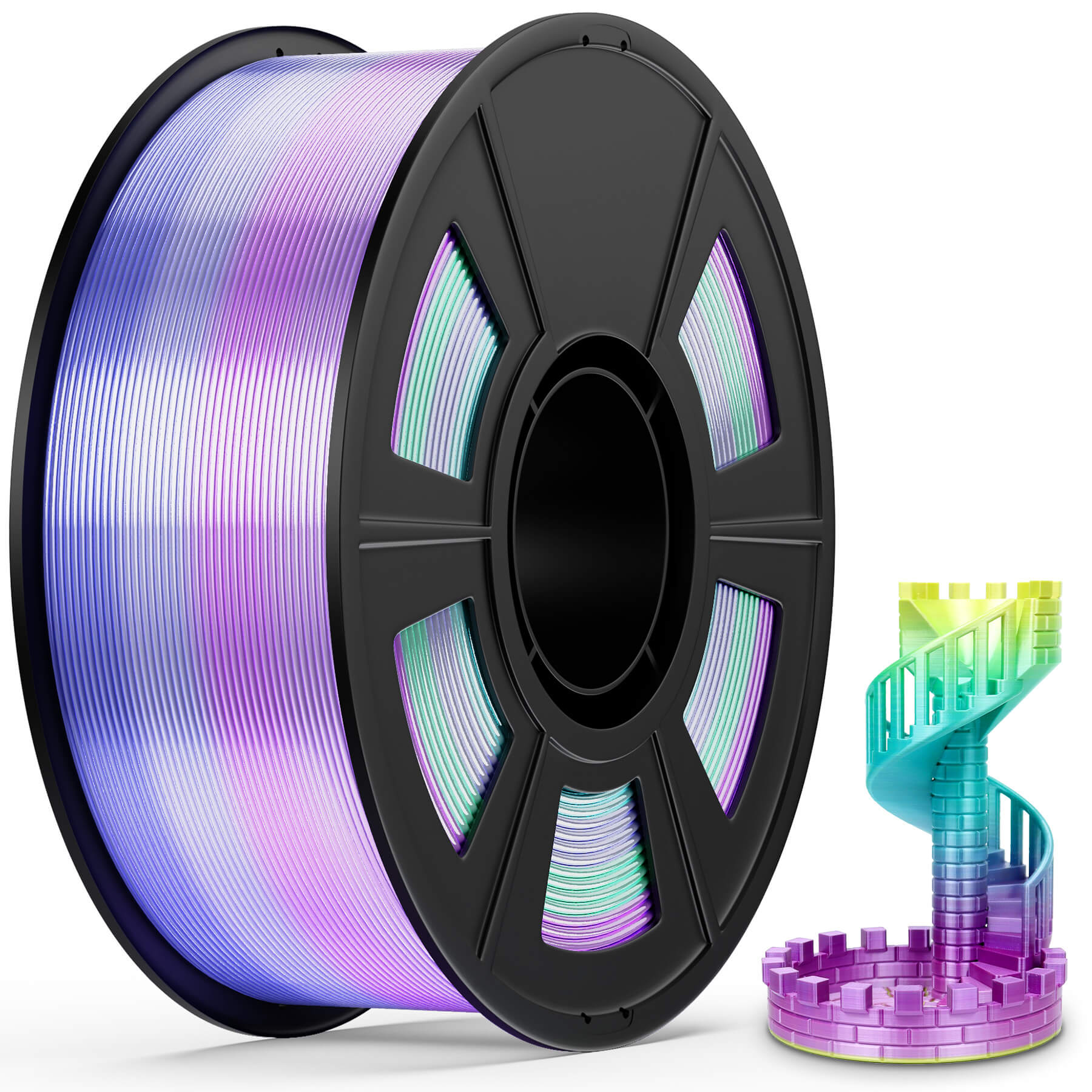 UJOYBIO Silk Rainbow PLA 3D Printing Filament 1.75MM 1KG