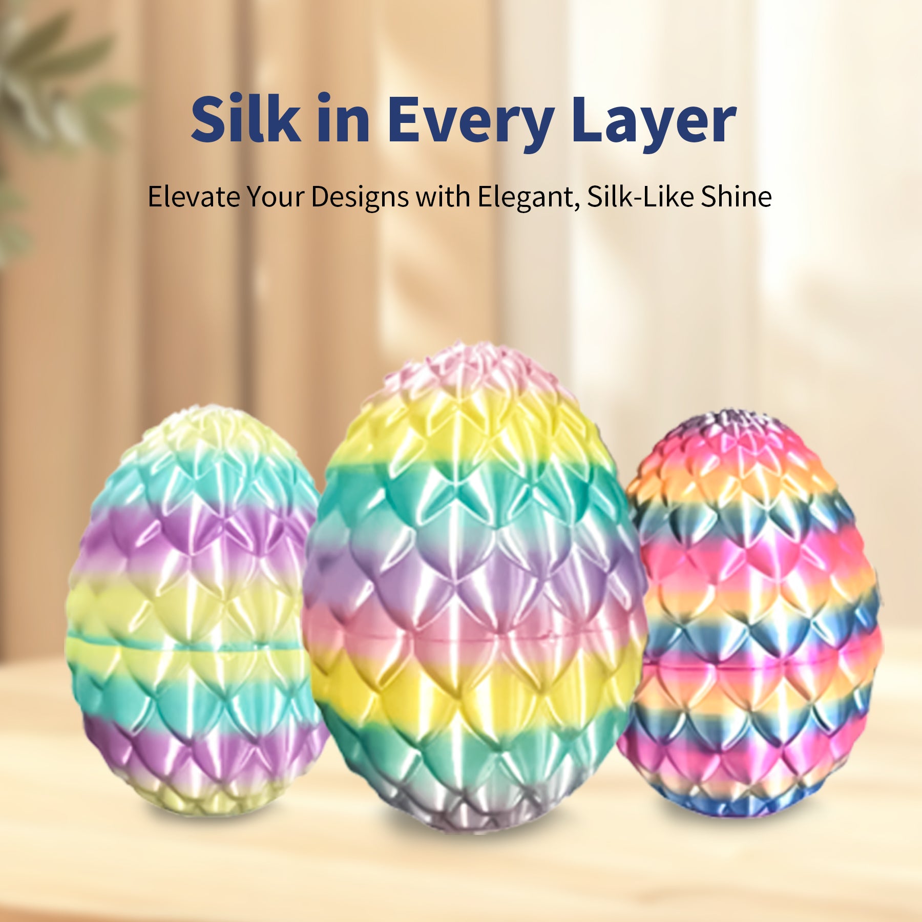 UJOYBIO Tri-Color Silk PLA 3D Printing Filament 1.75MM 1KG--Multi-Tone Silk Finish