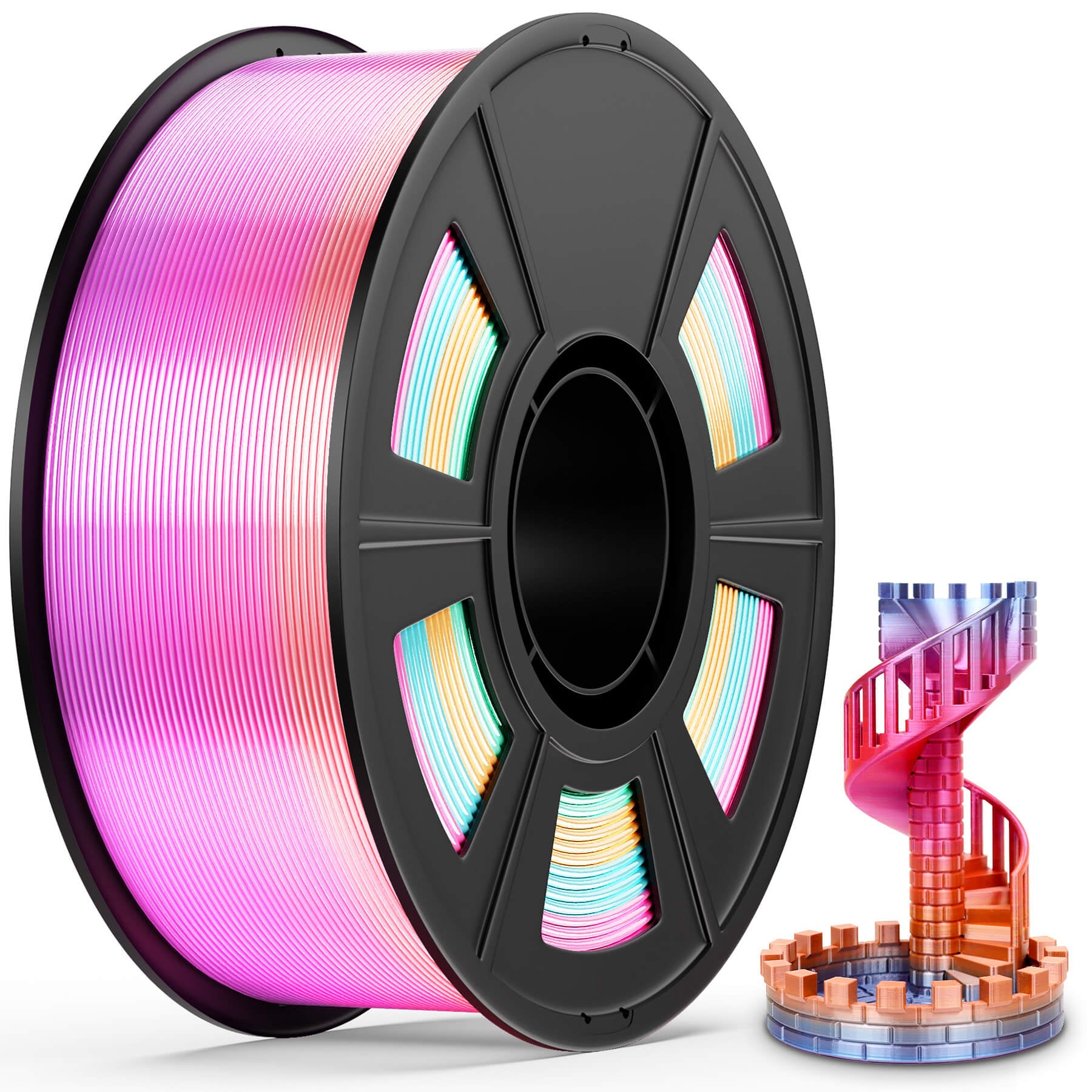 UJOYBIO Silk Rainbow PLA 3D Printing Filament 1.75MM 1KG