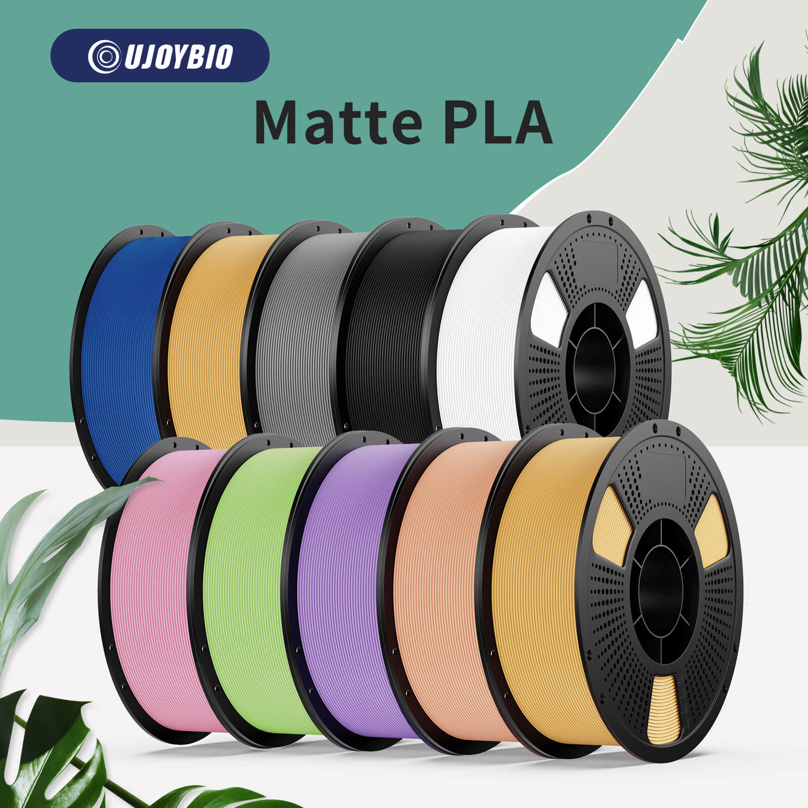 （Part of colors Pre-Order · Ships in early March)UJOYBIO Matte PLA 3D Printing Filament 1.75MM 10KG