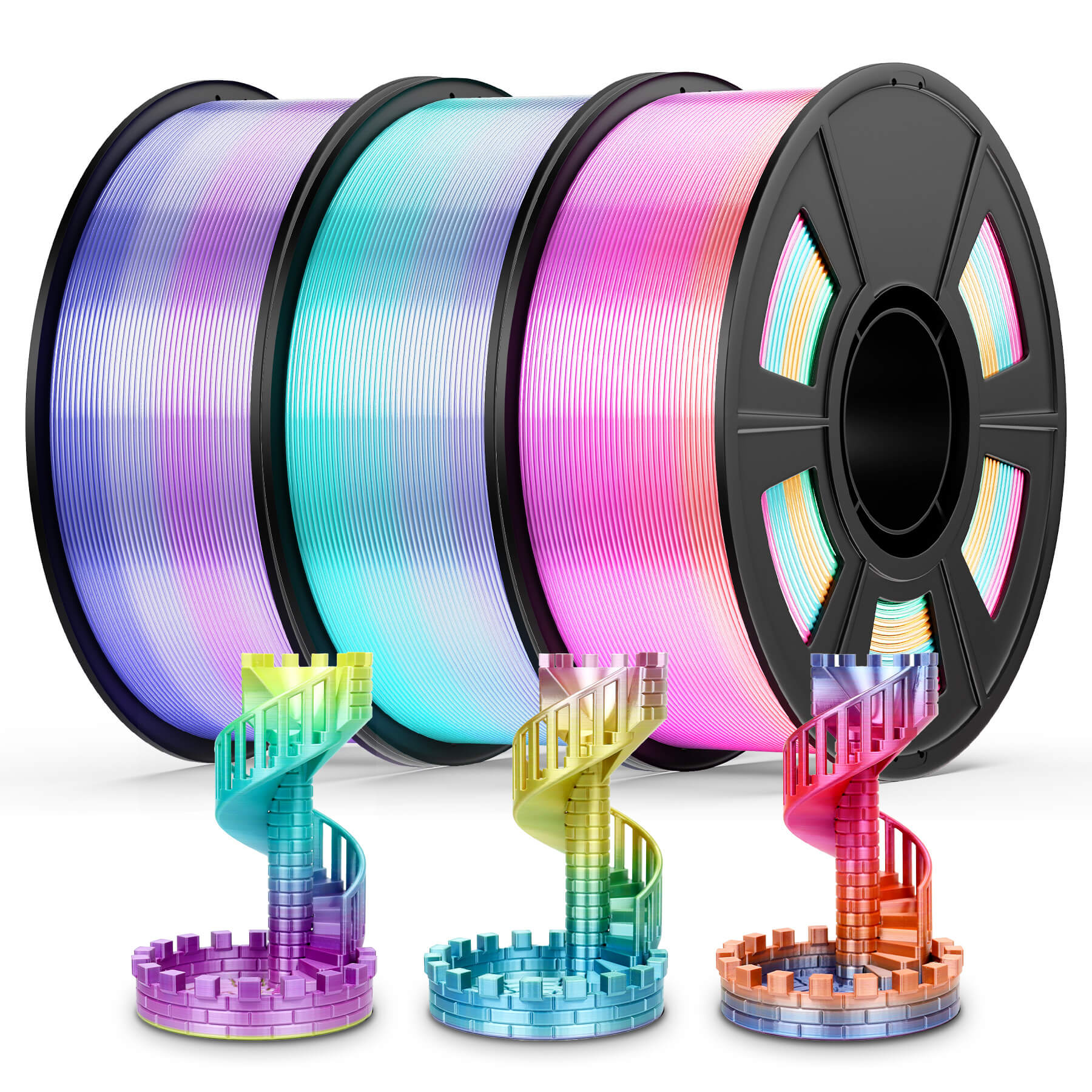 UJOYBIO_Silk_Rainbow_PLA_3D_Printing_Filament_1.75MM_1KG