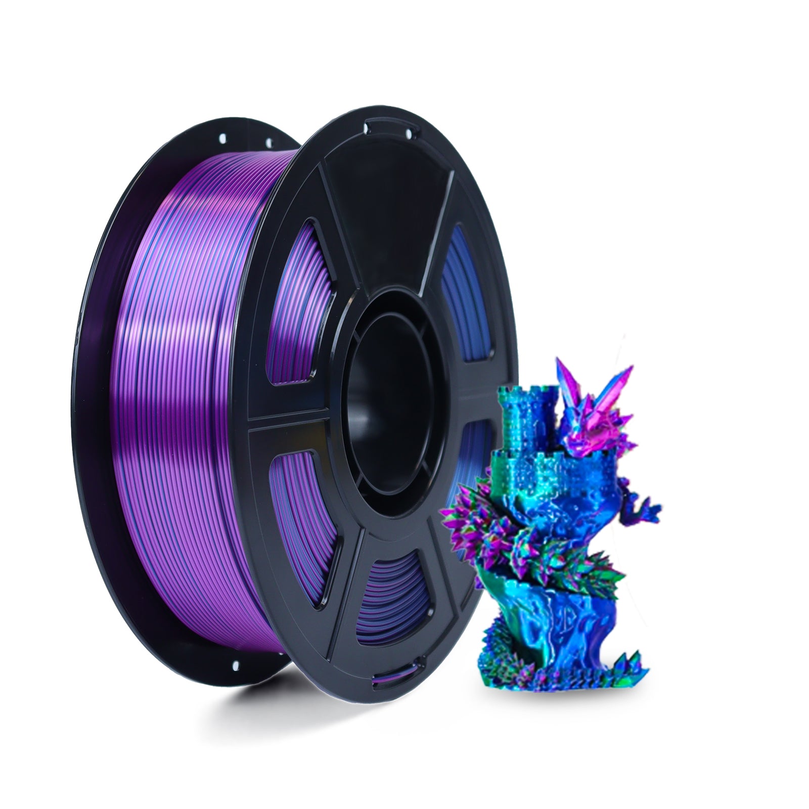 UJOYBIO Tri-Color Silk PLA 3D Printer Filament 1.75MM 1KG