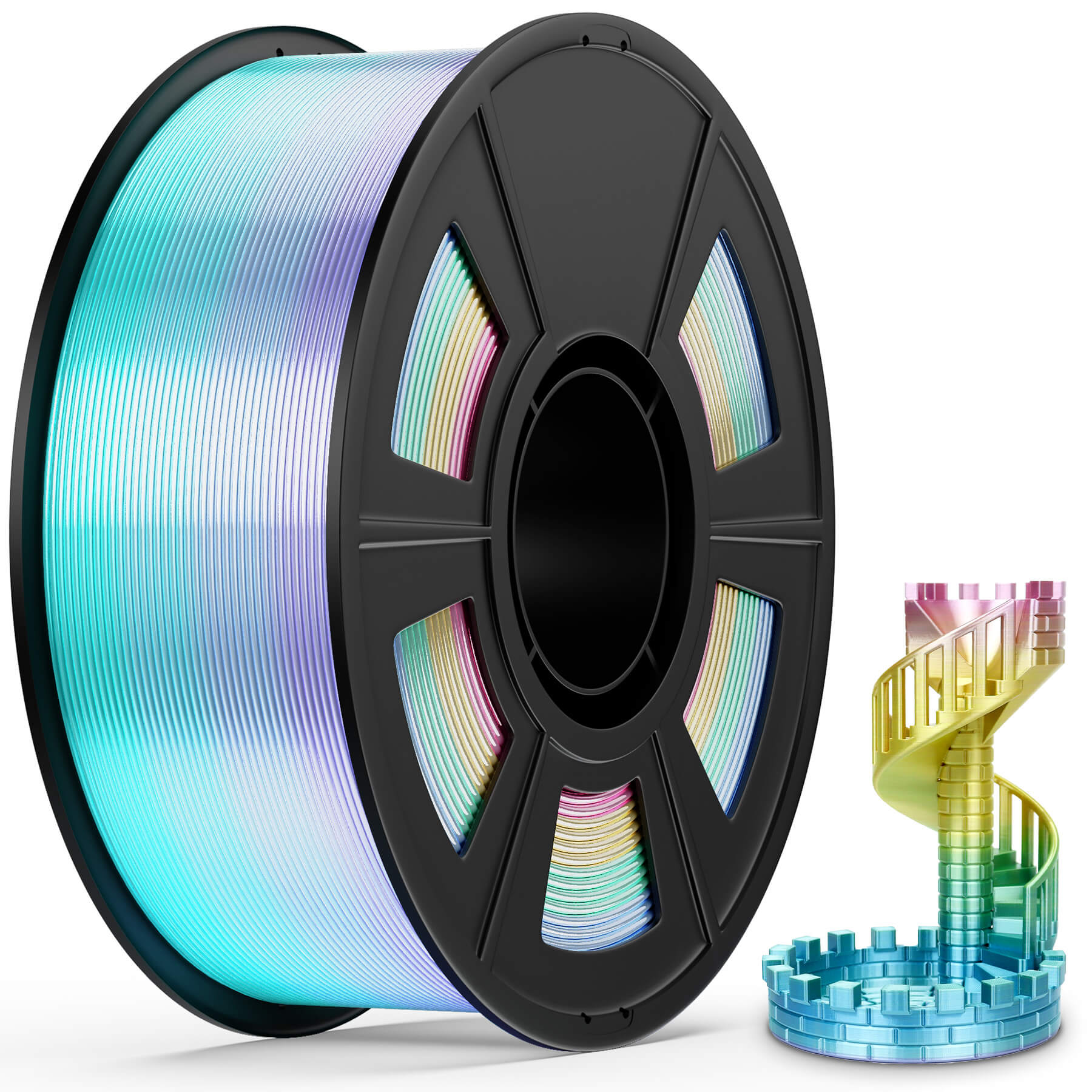 UJOYBIO Silk Rainbow PLA 3D Printing Filament 1.75MM 1KG