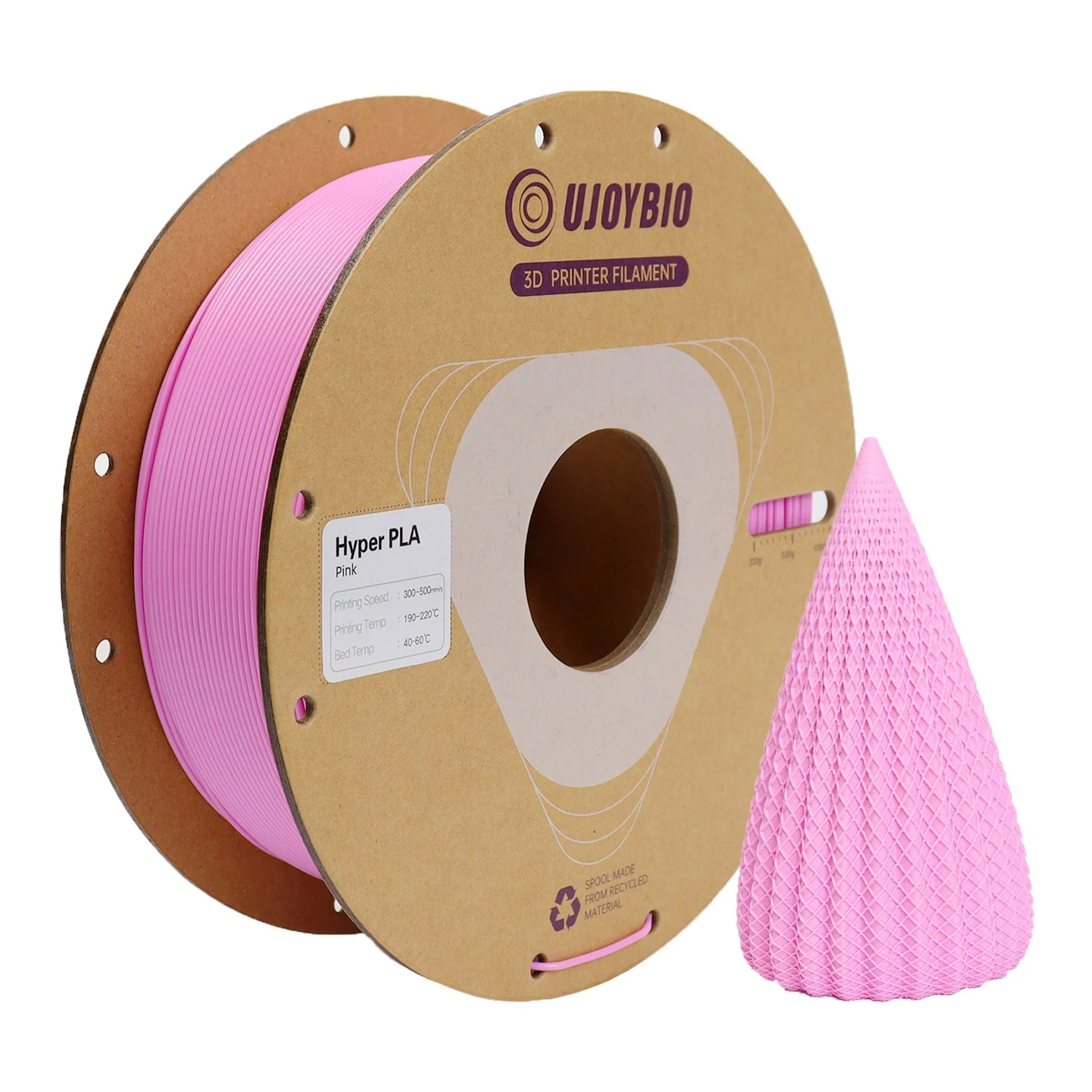 Hyper PLA Plus Filament 1.75mm 1KG Pink - UJOYBIO