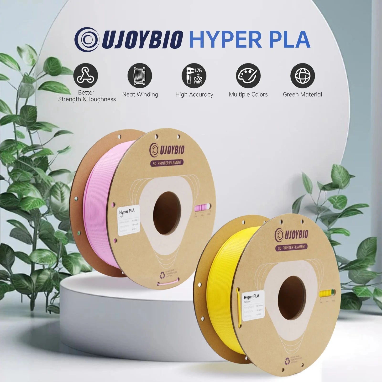 Hyper PLA Plus Filament 1.75mm Green 10KG - UJOYBIO