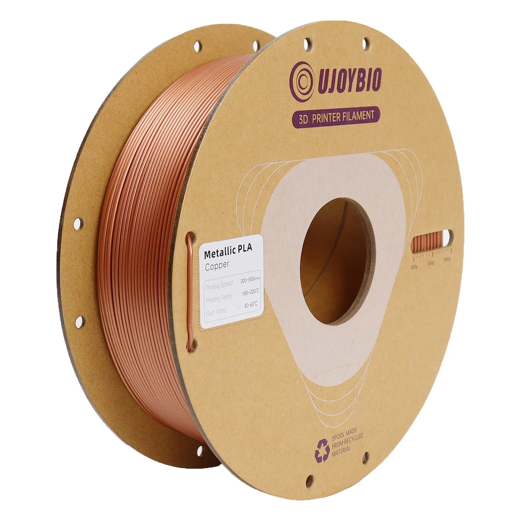 Metallic PLA Plus Filament 1.75mm 1KG Copper - UJOYBIO